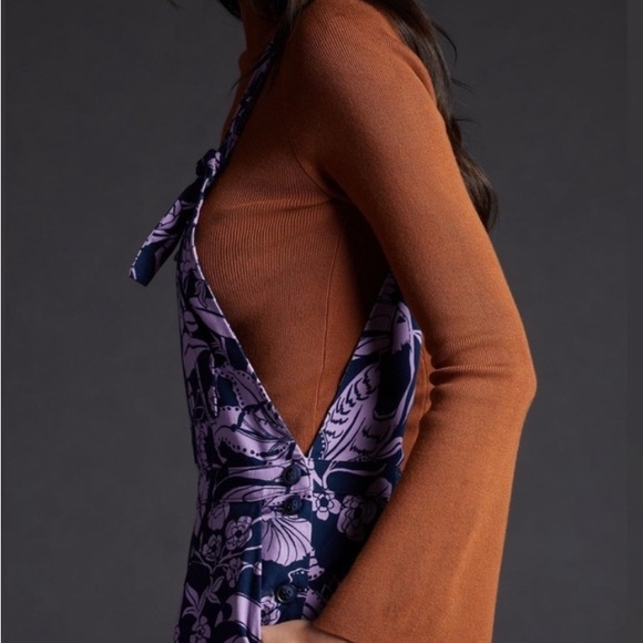 FARM Rio x Anthropologie Purple Toucans Floral Jumpsuit - Picture 2 of 13